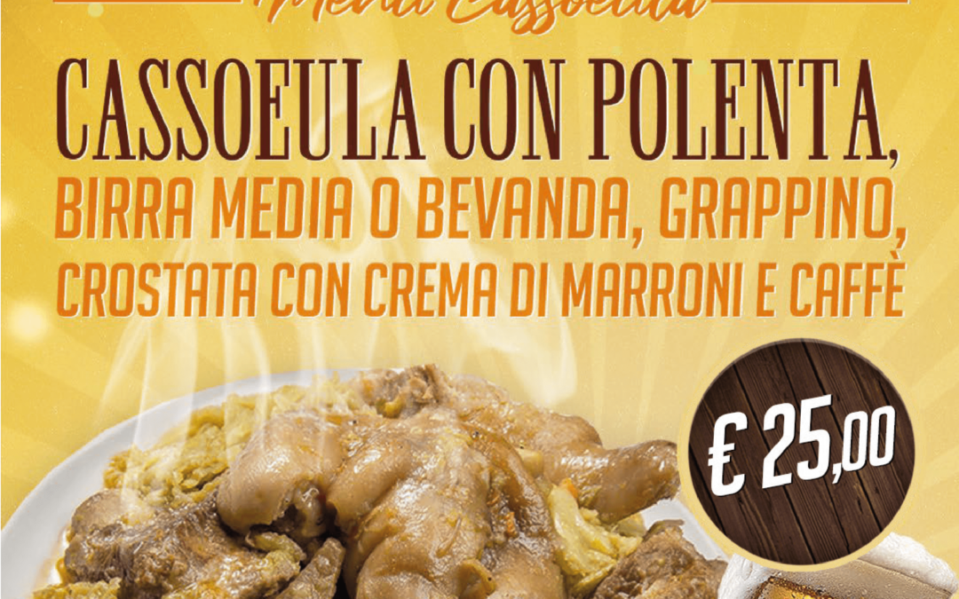 Menù Cassoeula e polenta | 1 Novembre 2023