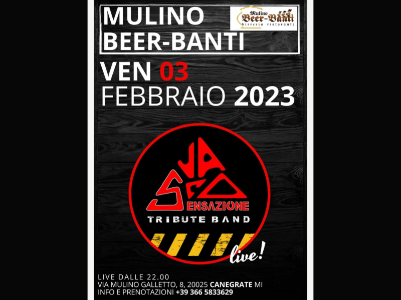 Sensazione Vasco Tribute Band – Venerdì 3 Febbraio 2023
